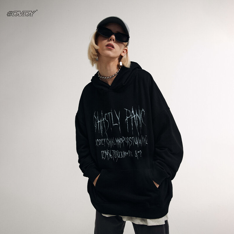 Ovdy European and American High Street Sweater Men's Fashion Brand Ins Hooded Oversize Loose Vibe Style Thin 2021 New