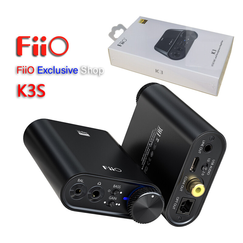 2021 New Version FiiO K3/K3S Portable Headphone Amplifier AMP XMOS USB DAC ES9038Q2M for PC Coaxial Optical 384k/DSD256 HiFi Decoder