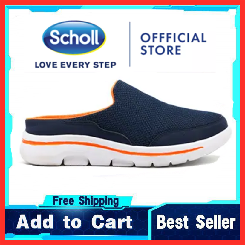Scholl shoes men scholl sneakers men's shoes scholl canvas sandal men Scholl Kasut Scholl Slides man Scholl men Scholl Large size Half Slippers Flat Sandals men fashion casual Slippers - AS2022