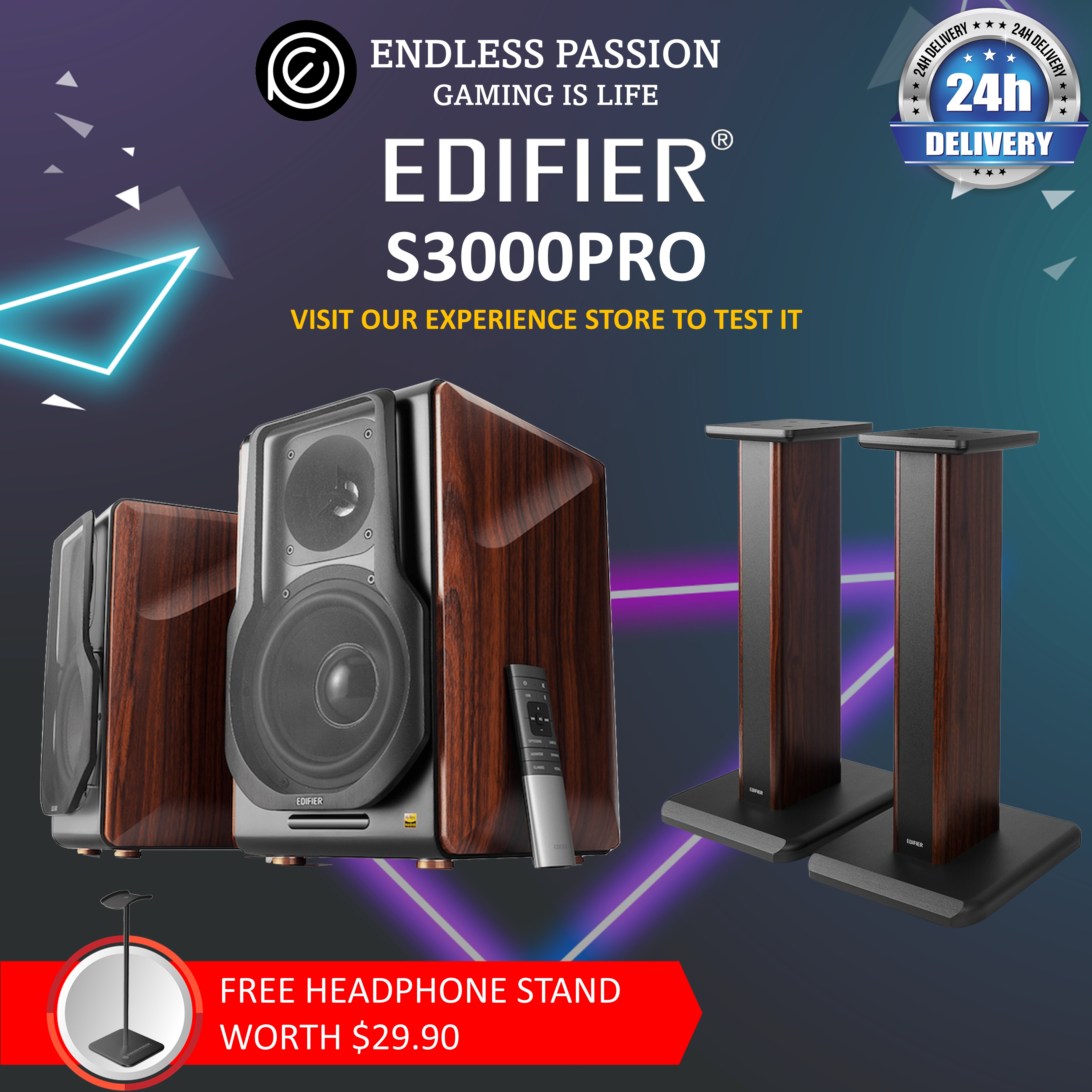 Edifier S3000Pro Audiophile Active Speakers - Truly Wireless, Bluetooth 5.0 aptX Wireless, USB Audio, Planar Diaphragm Tweeters and 6.5" Woofers
