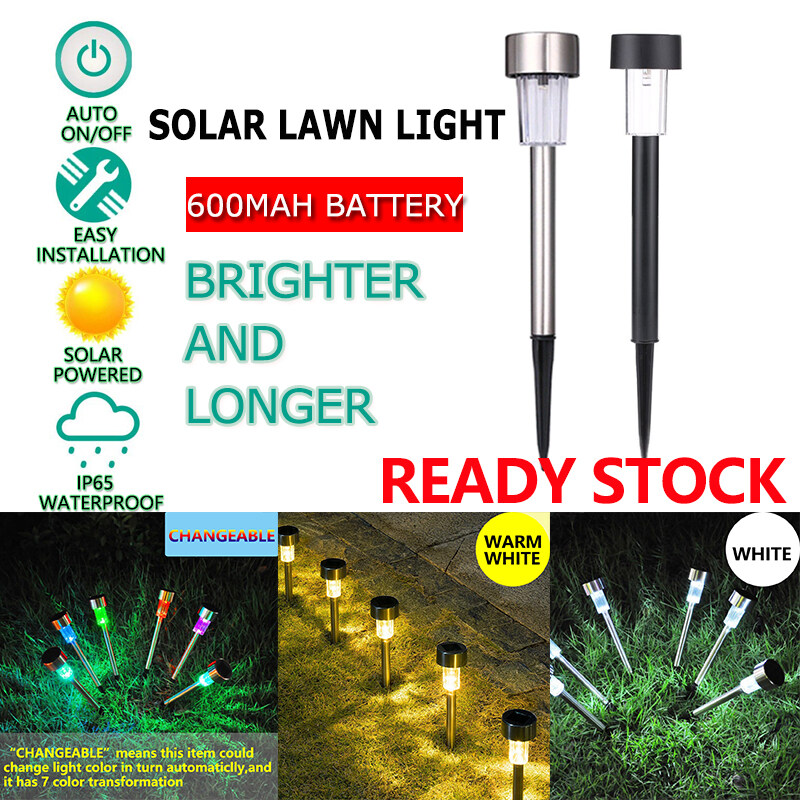 Outdoor LED Solar Lawn Light Waterproof Garden Lamp, Light Sensor Control Pin Lights for Yard Path Lawn , 600mAh Rechargeable Battery inside, Auto ON/OFF【Ready Stock】