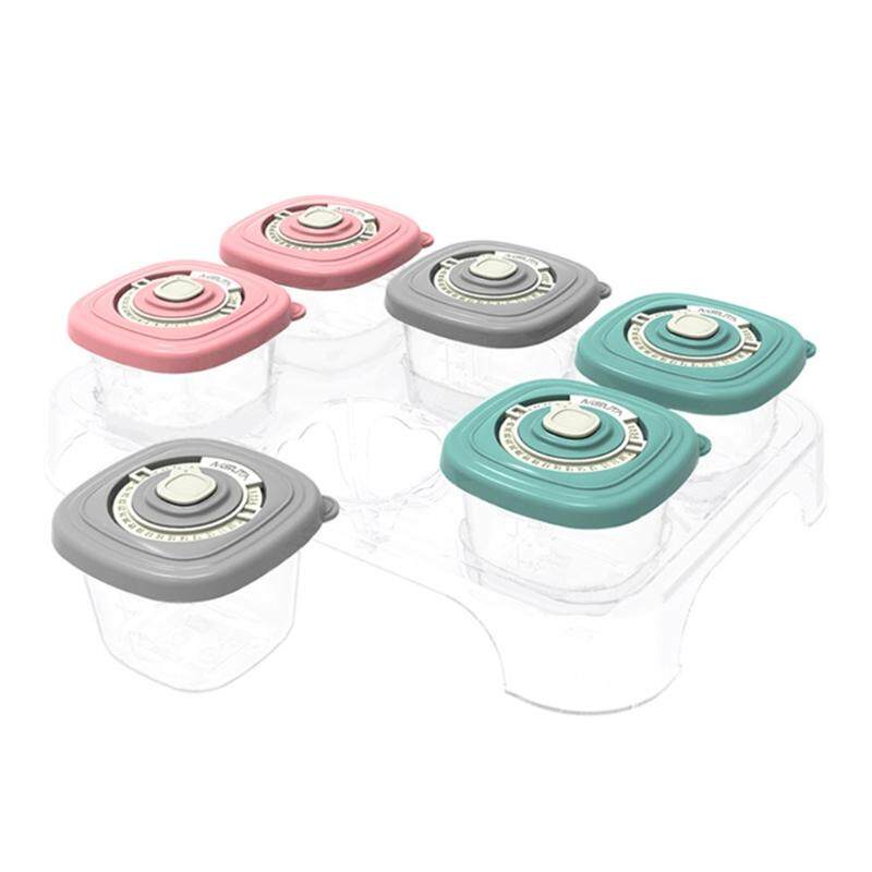 6 Pcs/Set Baby Food Organizer Storage Plastic Containers Freezing Cubes Tray Pots Freezer