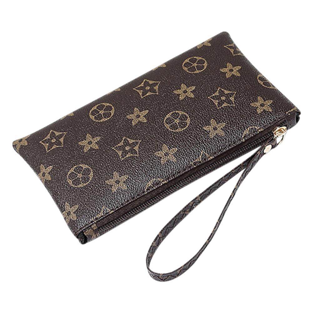 BAGOO Women Zipper Long Purse Clutch PU Leather Casual Phone Coin Pouch Wristlets