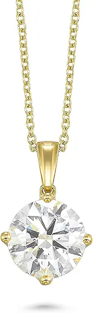 IGI Certified 1/4 to 4 Carat Round Brilliant Cut Lab Grown Diamond Solitaire Pendant Necklace for Women I 14k Gold Necklace