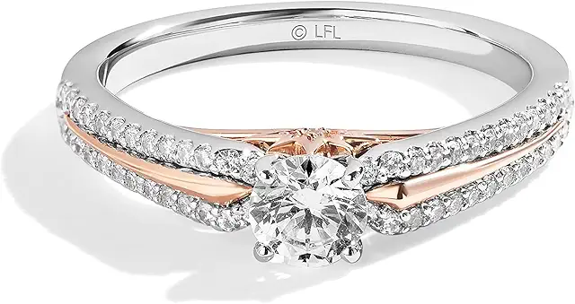 Jewelili Star Wars™ Fine Jewelry Guardians Of Light 3/4 Ct.Tw Diamond Engagement Ring, 14K White and Rose Gold